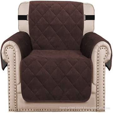 Thick Sofa Chair Cover Velvet Quilted Armchair Cover